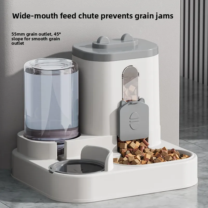 2-in-1 Automatic Pet Feeder and Water Bowl, Large Capacity Combo Food Water Dispenser for Cats Dogs, Pet Accessory