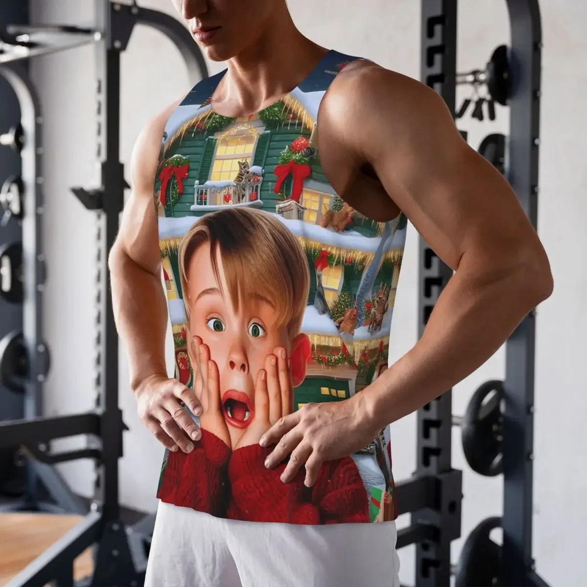 Quick Dry Home - Comedy Film Home Alone Funny Gym Tank Muscle Sleeveless Shirt Bodybuilding Breathable Vest