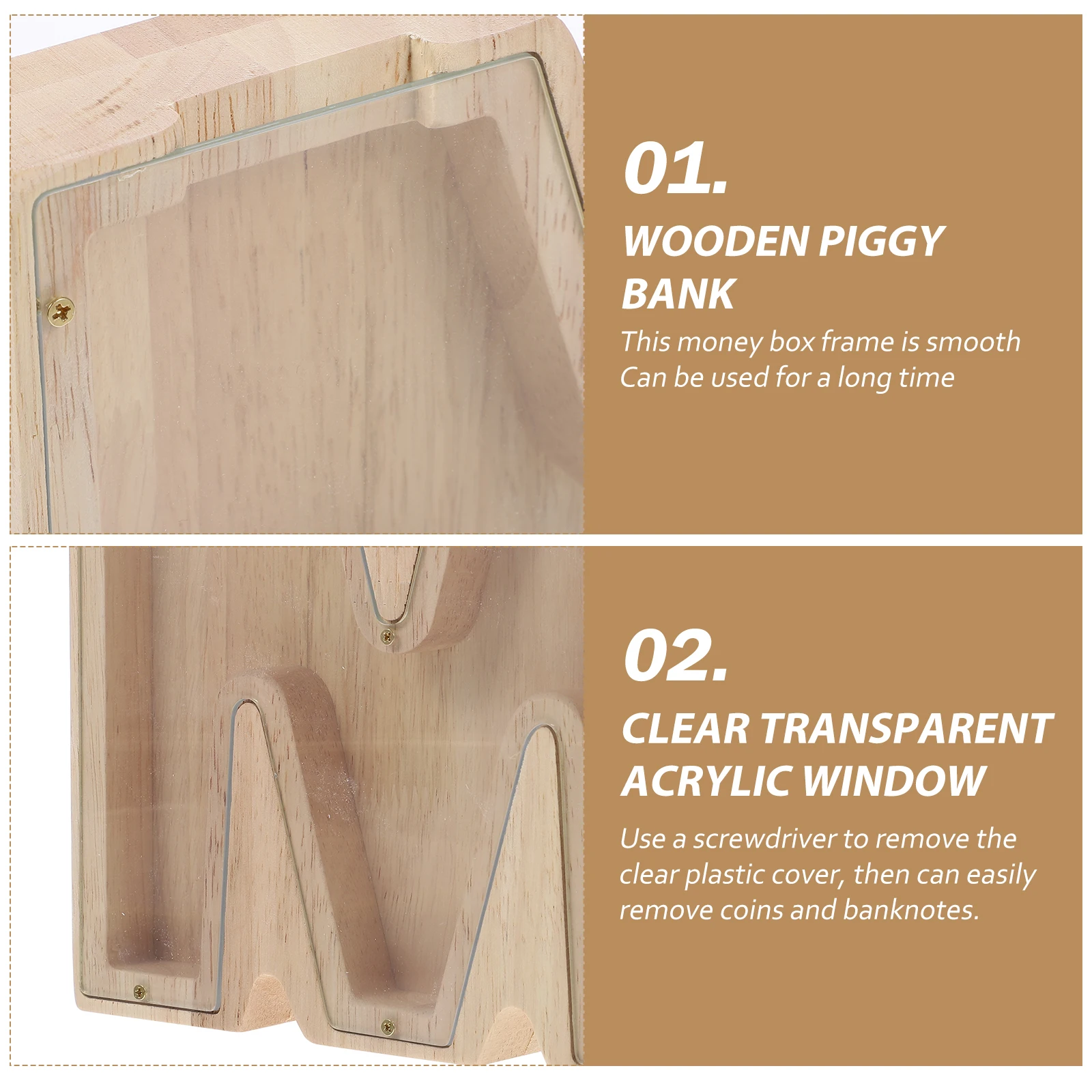 

Letter Shaped Piggy Bank with Transparent View Window Kids Money Bank for Saving Coins Cash Management Tool for Children Boys