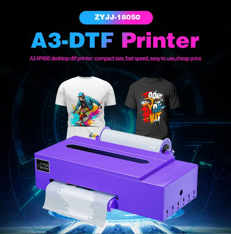 Newest Single Head XP600 Cheap A3 DTF Printer 33cm T-shirt Printing Machine