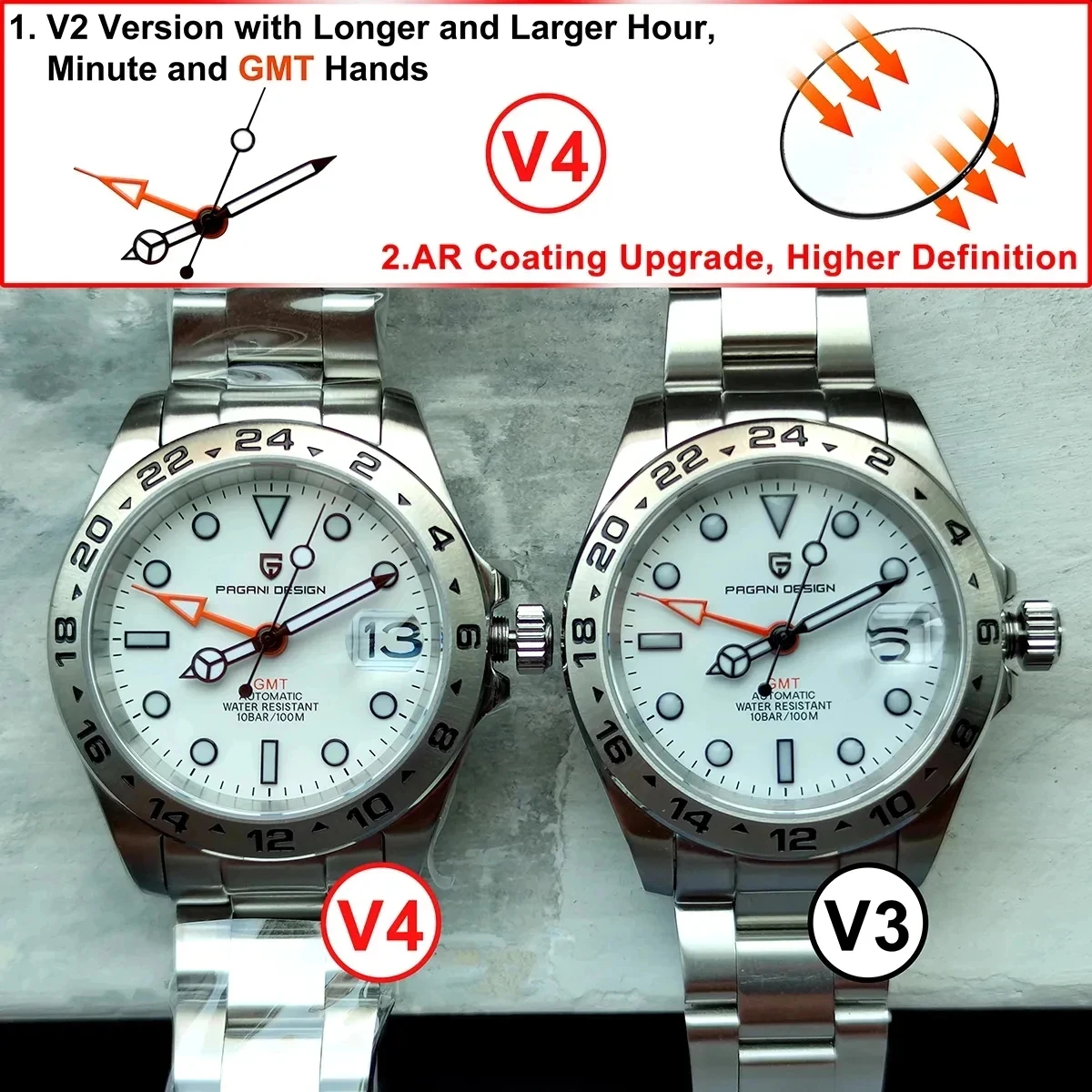 2024 PAGANI Design New Men's Automatic Mechanical Watches GMT Watch 42mm Sapphire Stainless Steel Waterproof Watch Reloj Hombre image 3