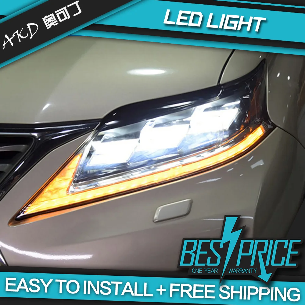 AKD Car Styling Head Lamp for Lexus RX270 RX330 RX350 RX400 Headlights 2009-2015  LED Headlight DRL Signal Projector Accessories