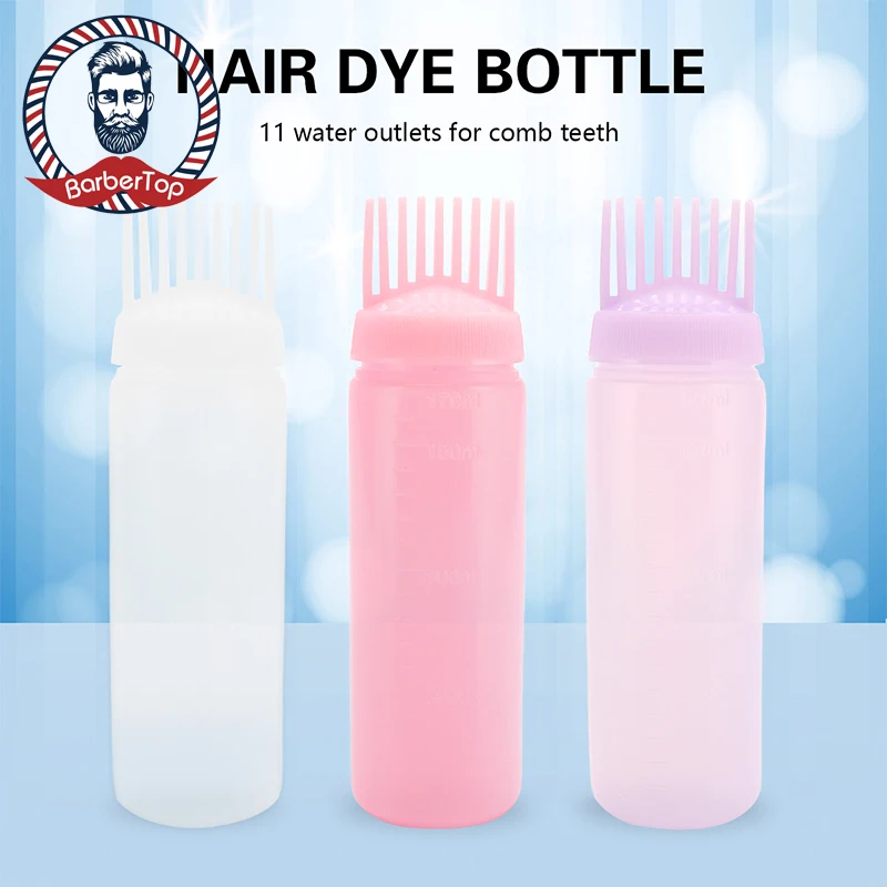 

3 Pcs Hair Dye Bottles Professional Barber Shop Dry Shampoo Bottles Home Hair Grease Squeeze Applicator Salon Styling Tools