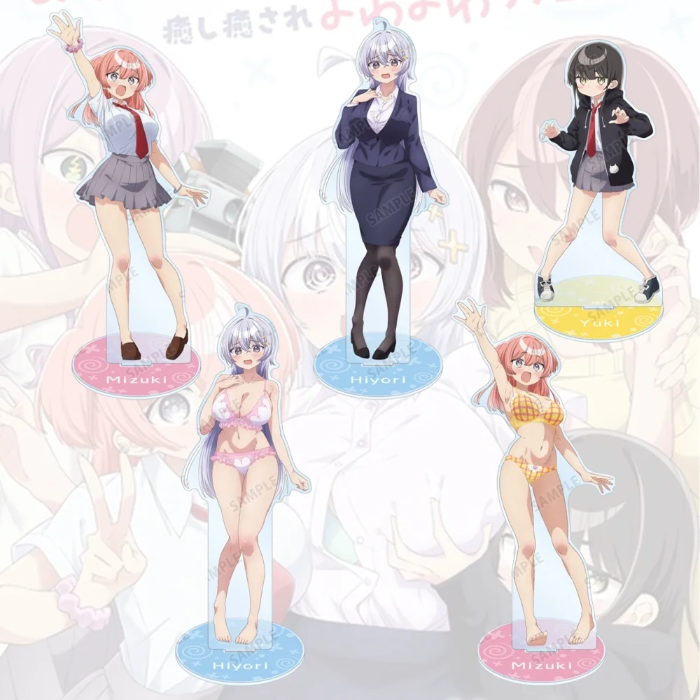 Yowayowa Sensei 15cm Acrylic Stand Keychain Yuuki Yukishita&Hiyori Hiwamura Cartoon Figure Desk Decor Birthday Gifts