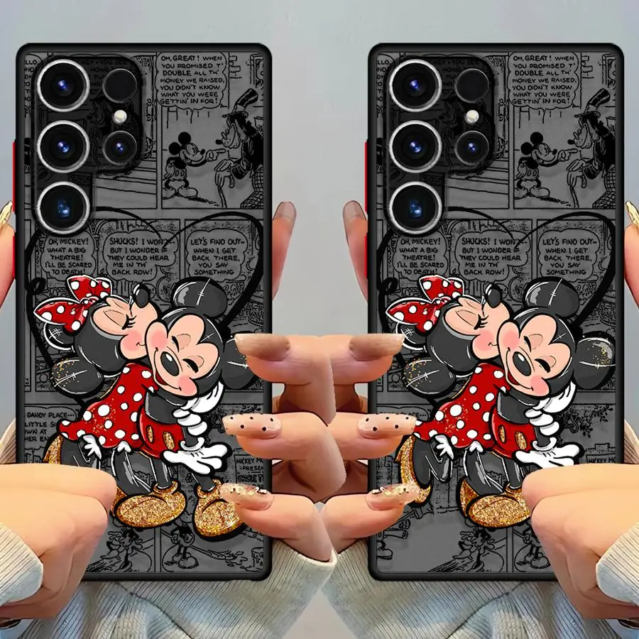 Чехол для Samsung Galaxy S24 FE S22 Plus S9 S23 Ultra S10 S25 Edge S20 S21 Soft shell Disney Mickey Minnie Love