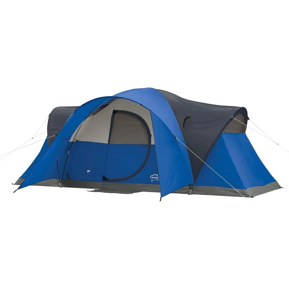 

montana camping tent, 6/8 person family tent with included rainfly, carry bag, and spacious interior, fits multiplequeen airbeds