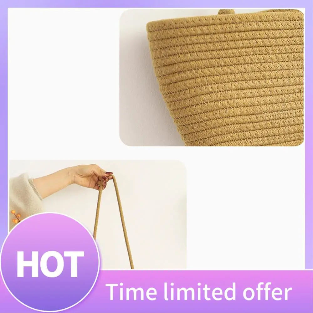 

B69C Door Hanging Basket, 3 Layer Woven Cord Baby Nursery Storage, Wall Mounted Storage Basket Decorative Basket