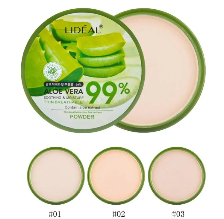 Foundation Makeup 99% Aloe Vera Softening Powder Waterproof Moisturizing Concealer Foundation Make Up Face Contour Powder Brush