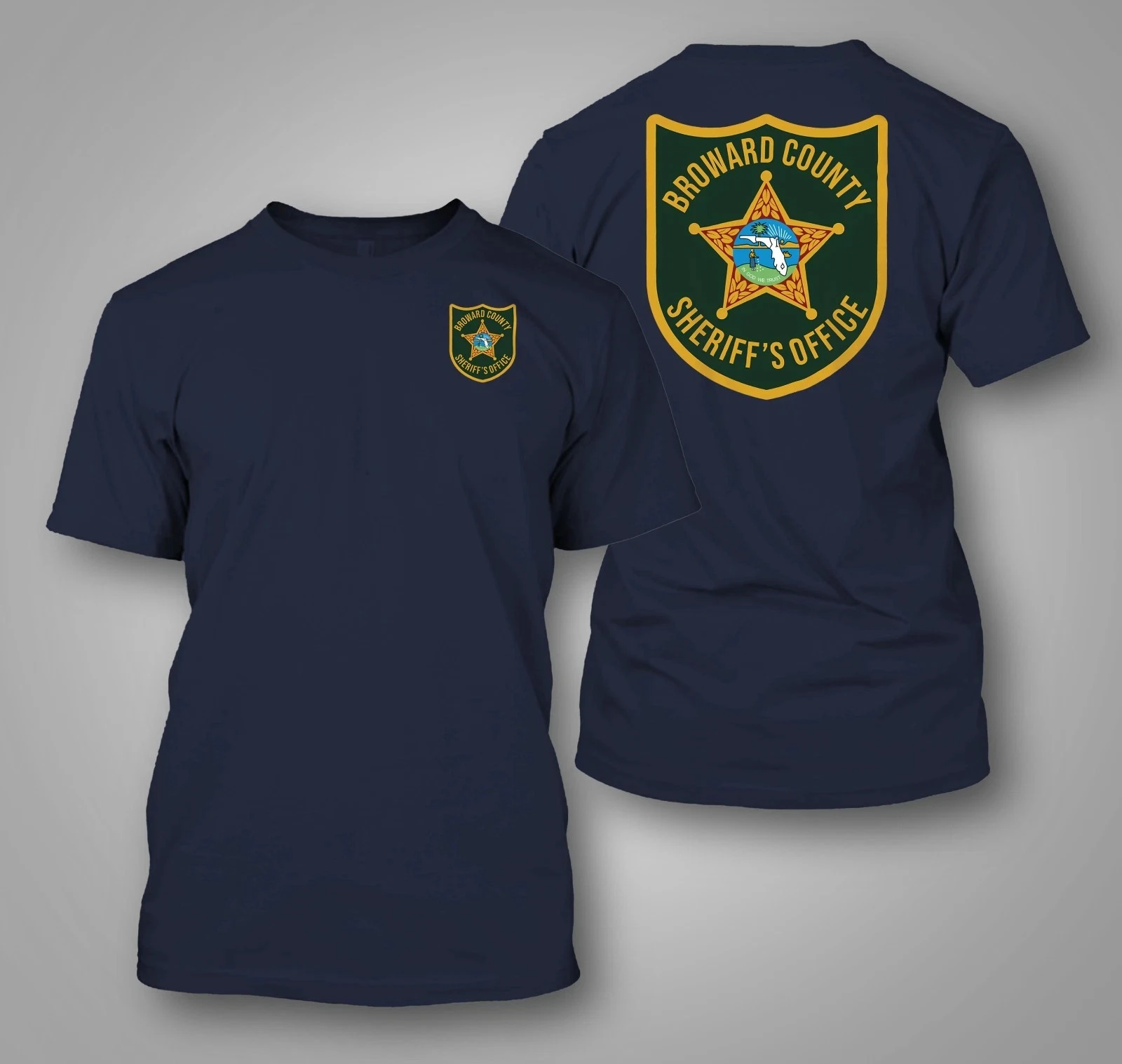 Broward County Sheriff's Office - Custom Men's Back and Front T-Shirt Tee