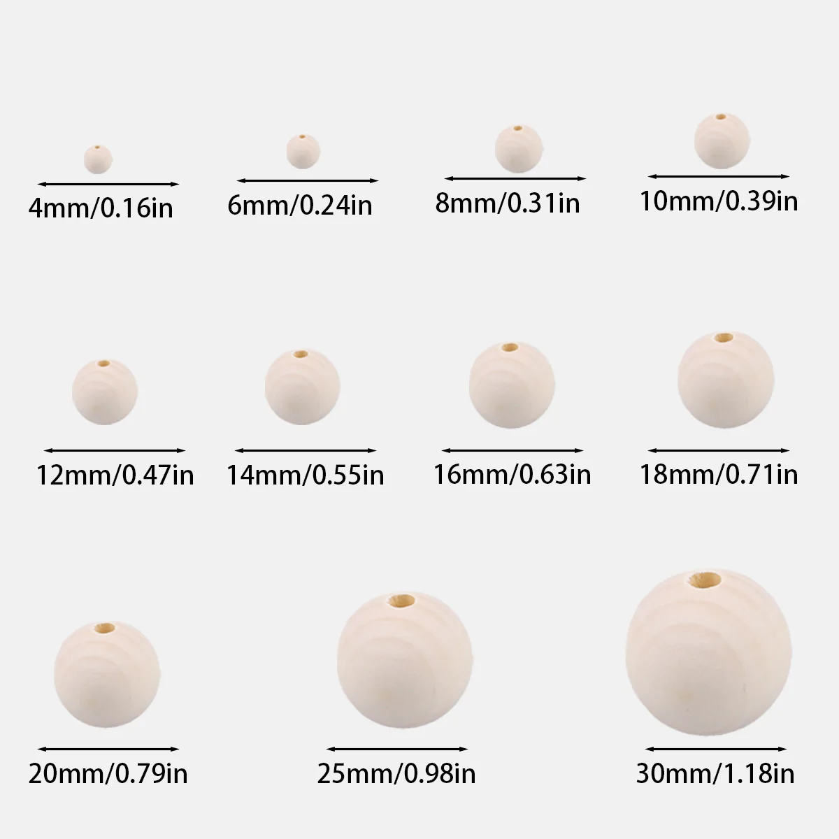 BTFBES 12 14 16 18mm Round Natural Wooden Bead Ecofriendly wood Ball Loose Spacer Beads For DIY Bracelet Jewelry Necklace Making