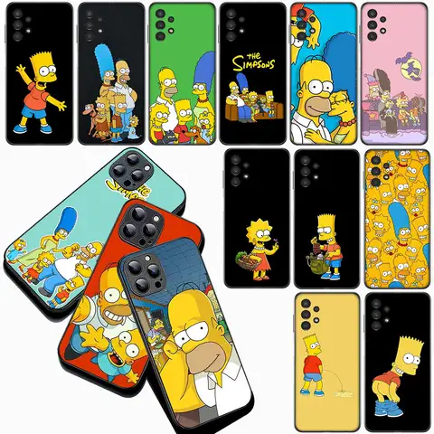 Funda de Silicona con Diseño de los Simpson para iPhone 17 Pro, XS Max, Air 6, 7, 8 Plus, 5, SE 2022, SE2, 17E