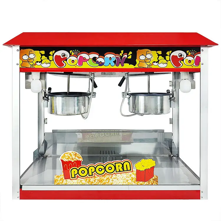 2024 Commercial Electric Popcorn Machine Industrial Caramel Double Pot Popcorn Machine