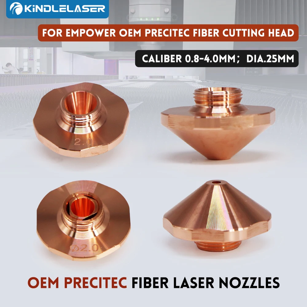 

KINDLELASER Laser Nozzles Single & Double Layers Dia.25mm H15 Caliber 0.8 - 4.0mm For Empower OEM Precitec Fiber Cutting Head