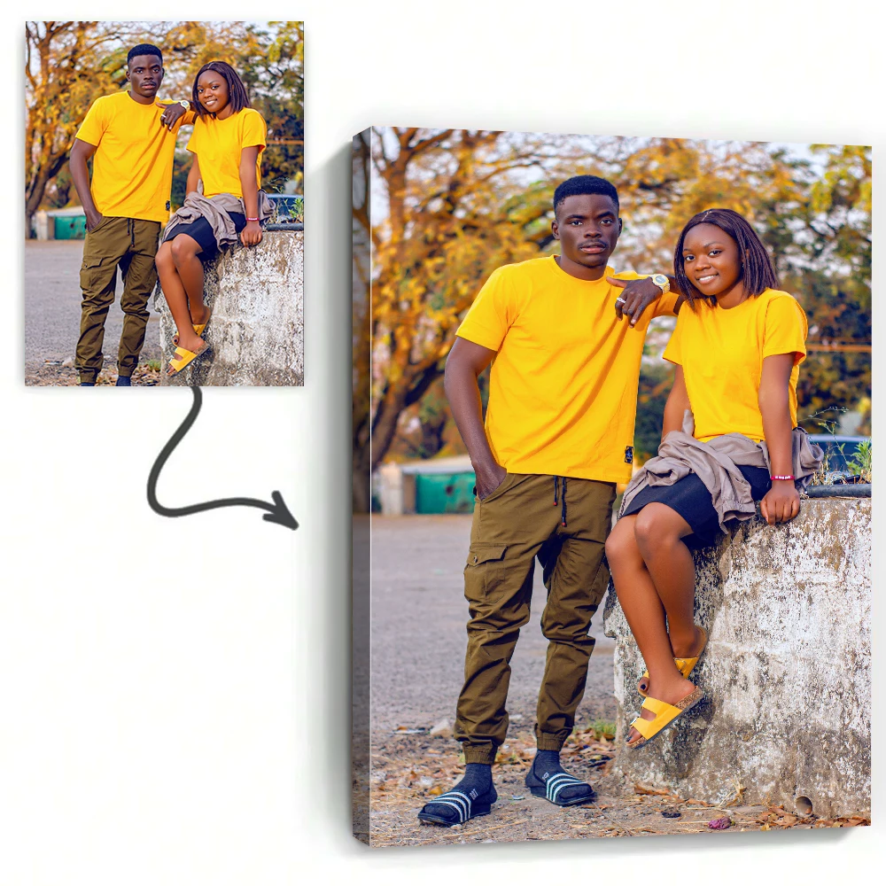 1 قطعة ملصق مخصص مع ملصق بدون إطار خشبي DlY ، طباعة صورة مخصصة لك على القماش ، هدية شخصية ، طباعة ملصق #1