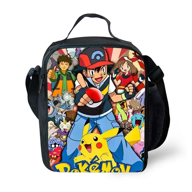 Pokemon Pikachu Student Lunch Bags Cartoon Printing Insulated Bento Bag Portable Thermal Bag Ice Pack Aluminum Foil Beverage Bag