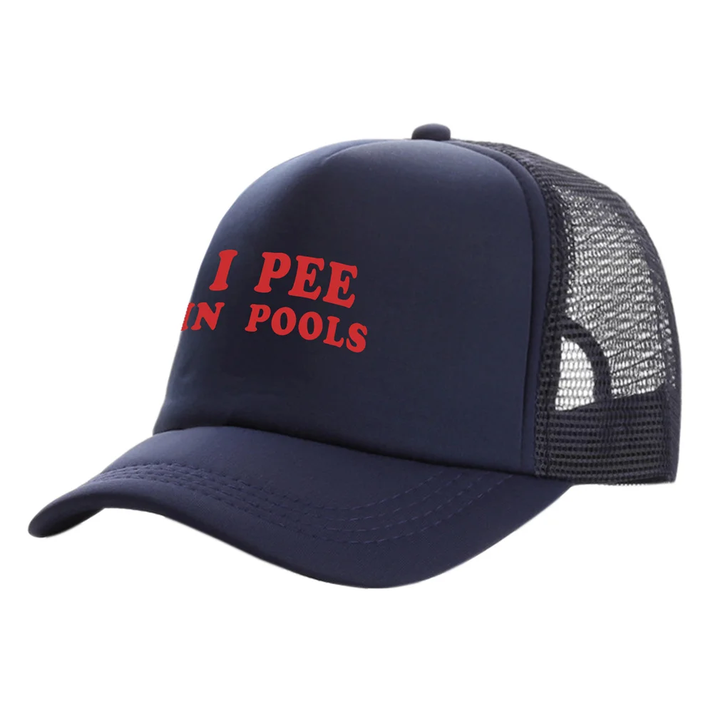 I Pee in Pools Trucker Cap Men Funny Baseball Cap Cool Summer Unisex Mesh Net Caps MZ-503