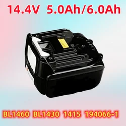 100% original new 14.4 V 5.0 Ah 14V lithium-ion battery for power tools BL1460 BL1430 1415 194066-1