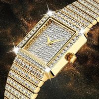 Diamond Women Watches Gold Watch Ladies Wrist Watches Luxury Brand Rhinestone Womens Bracelet Watches Female Relogio Feminino