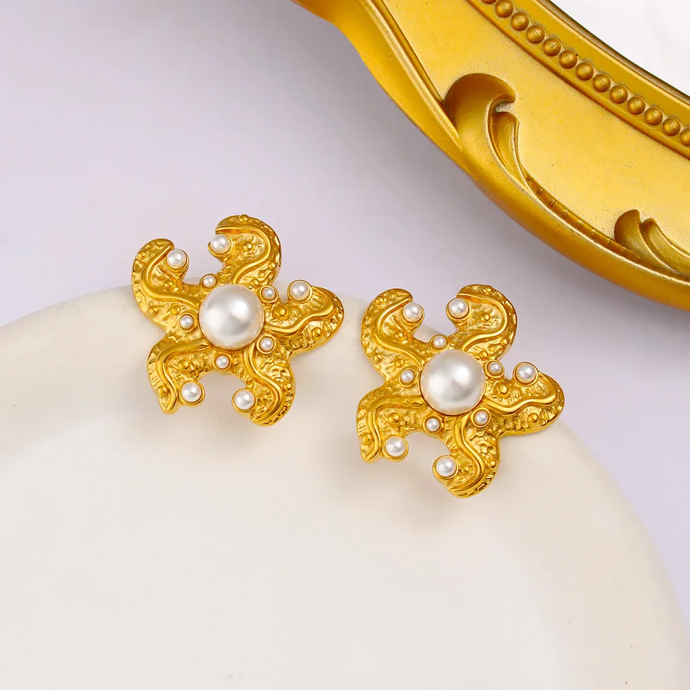 Pendientes florales de moda vintage francesa