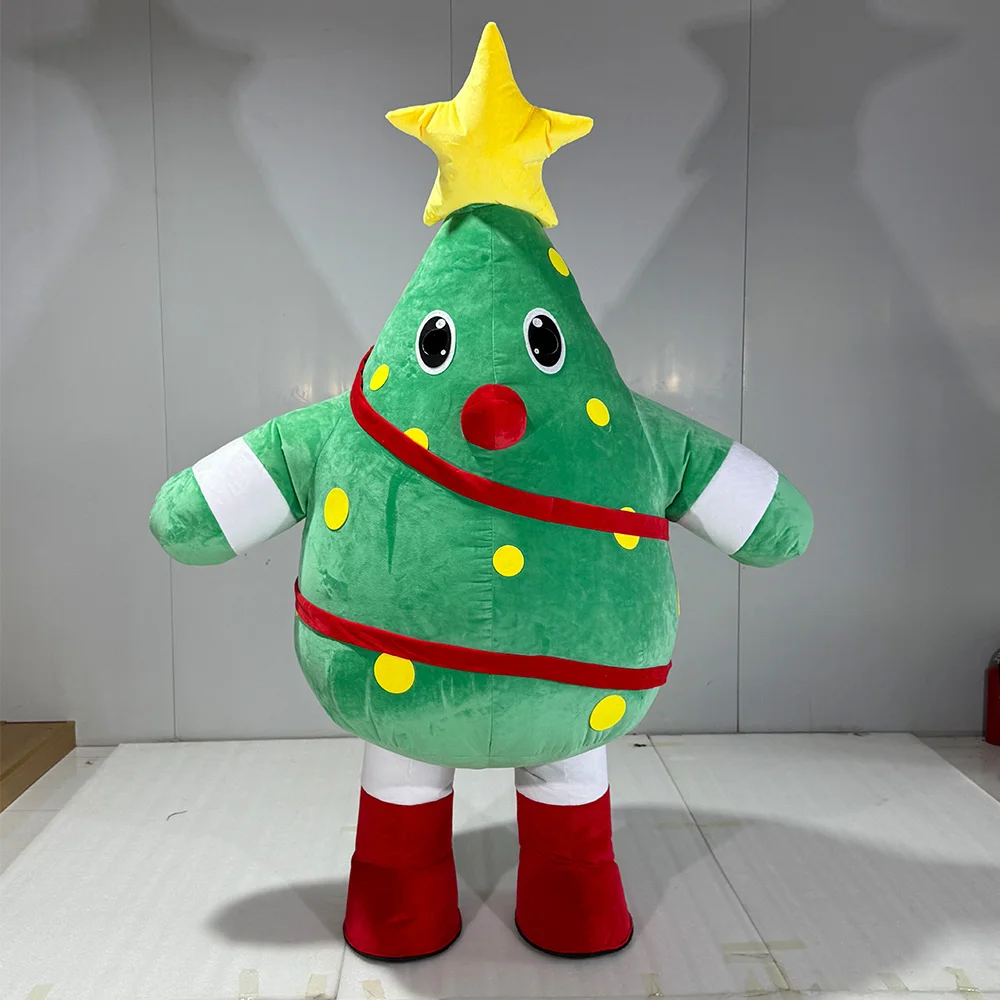 Plush Inflatable Christmas Tree Mascot Costume Santa Claus Anime Character Suit For Party