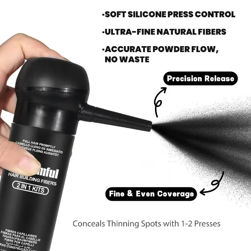 Adglamful 30g Hair Building Fiber for Thinning Hair Seamless Coverage Easy Spray Head Fast Hair Thickening for Daily Routine