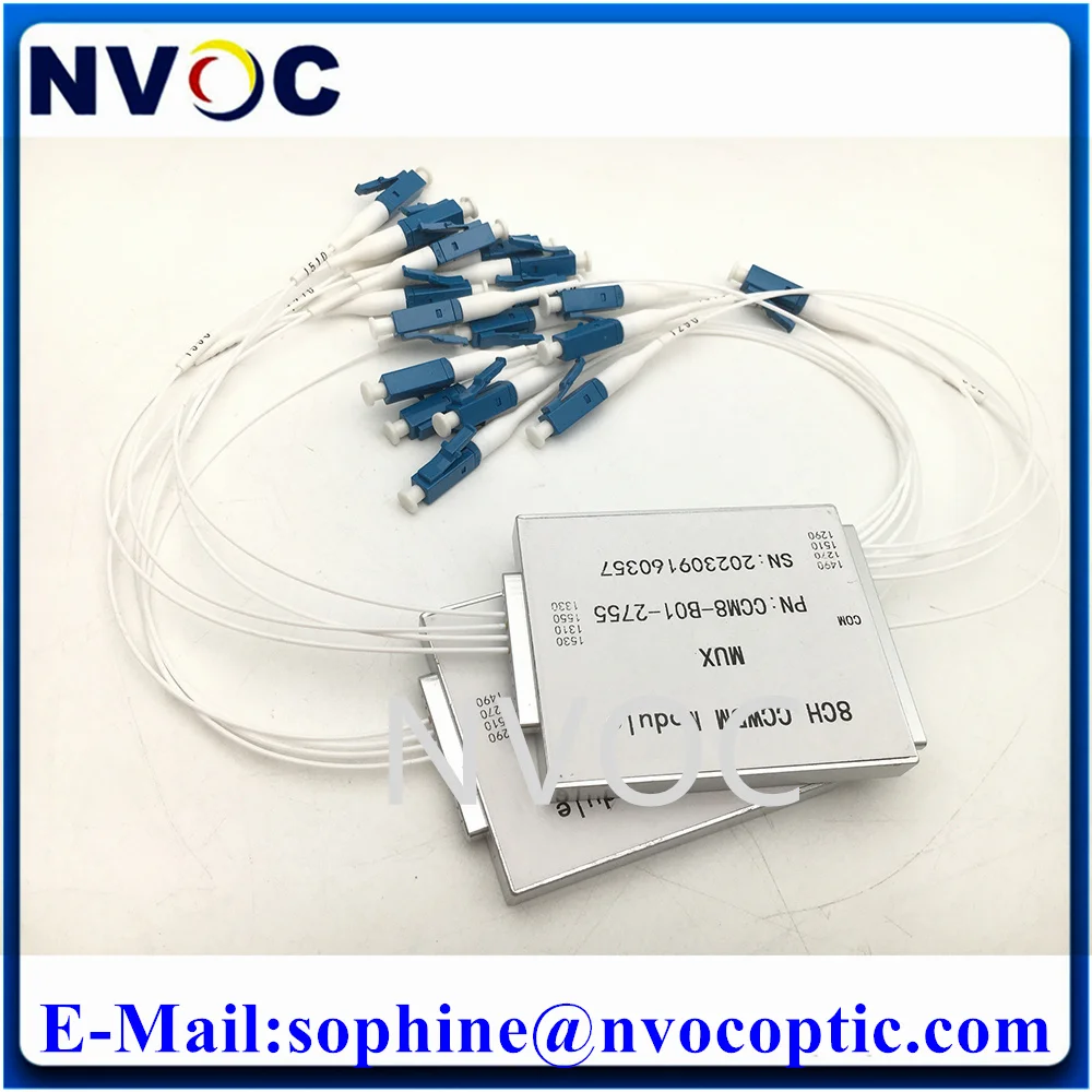 

Single Fiber,8Ch CWDM 1470,1490,1510, 1530,1550,1570,1590,1610,0.9mm Mux/Demux Module with UPG Port,LC Connectors,CCWDM Solution