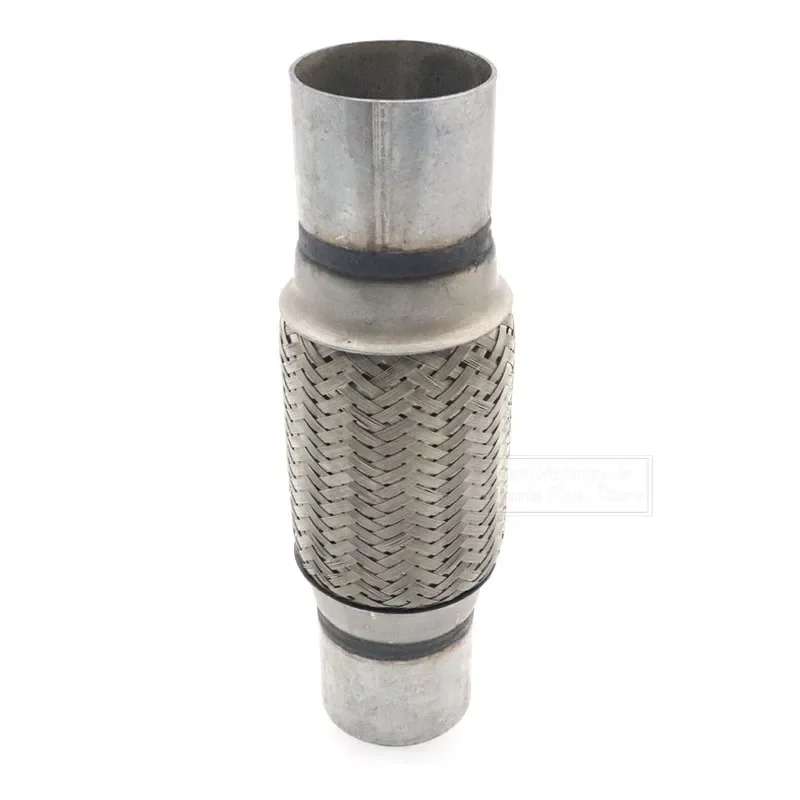 2.25in/57mm Car Exhaust Tube Telescopic Flexible Connection Braid Bellows Stainless Steel Muffler Pipe Connector Welded Universa