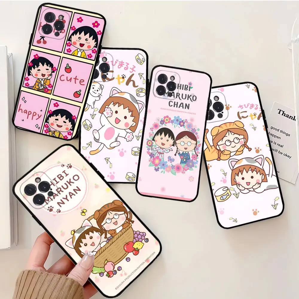 Catoon Chibi Maruko Chan Phone Case Silicone Soft for iphone 15 14 13 12 11 Pro Mini XS MAX 8 7 6 Plus X XS XR Cover