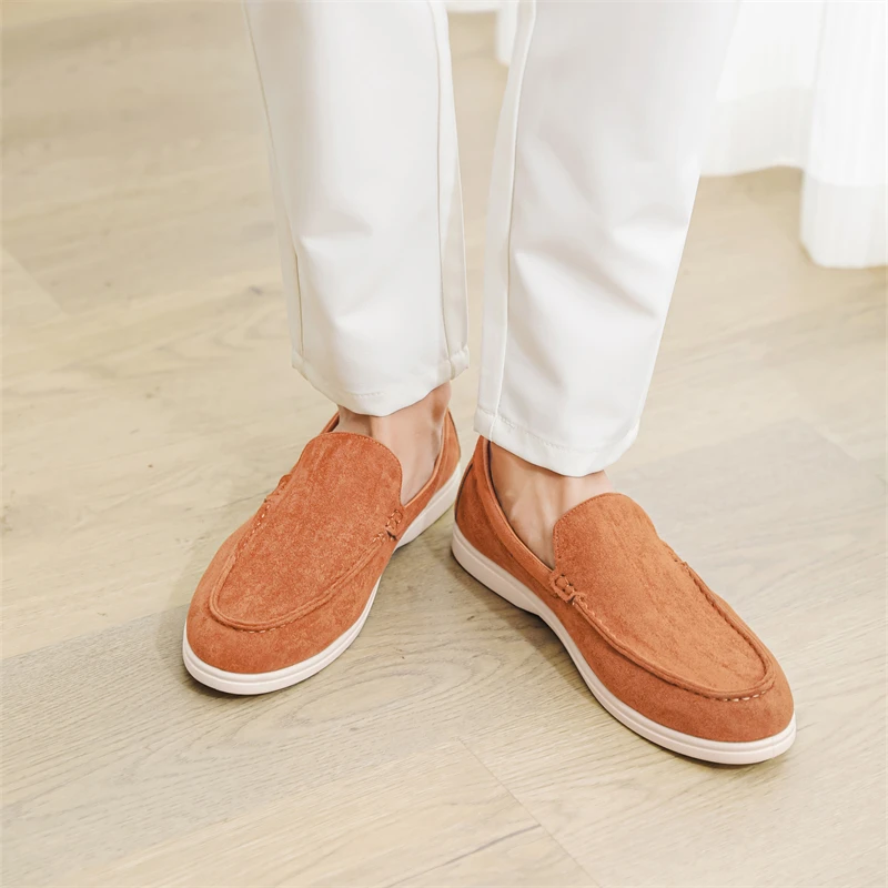 أحذية رجالية عادية قماش المتسكعون الكلاسيكية النمط البريطاني حذاء رجالي خفيفة الوزن لينة الأخفاف الذكور الانزلاق على أحذية قيادة مسطحة #3