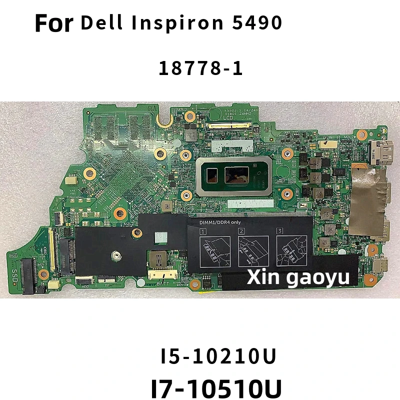 01M6H4 07NWCF 18778-1 For Dell Inspiron 5490 5590 5491 5498 Laptop Motherboard With i5-10210U/I7-10510U MX230 GPU 100% Test