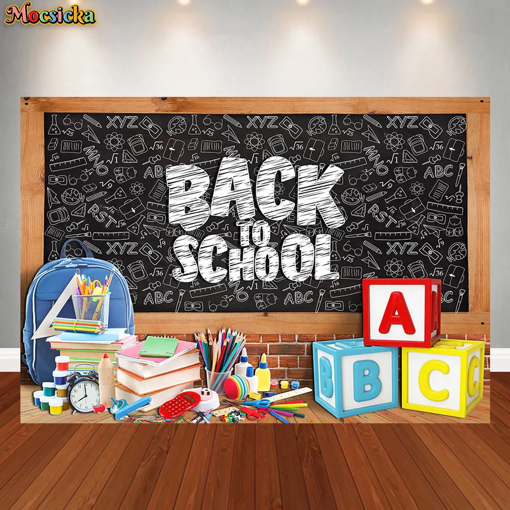 Back To School Backdrop Black Blackboard Pencil Graduation Children Baby Photography Background For Photo Studio Photocall