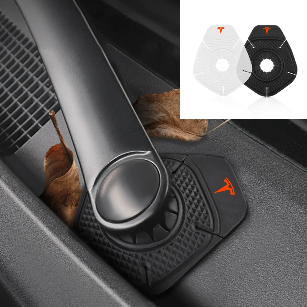 

1/2Pcs Car Wiper Hole Dustproof Cover Silicone Windscreen Wiper Pads Valve Cap For Tesla Model S X 3 Y Roadster Cybertruck P85D