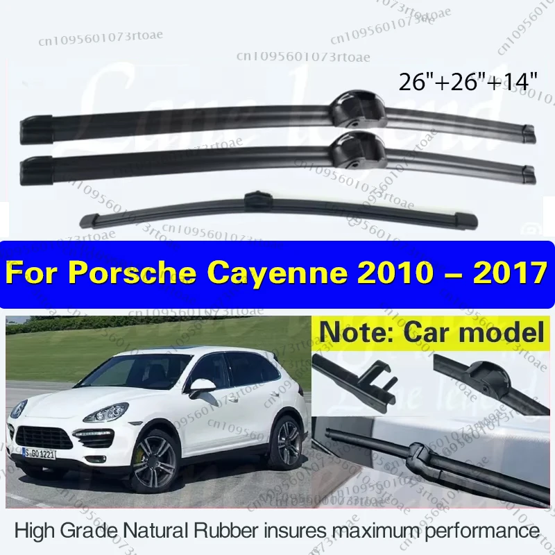 

3pcs For Porsche Cayenne 2010 - 2017 Front Rear Wiper Blades Windshield Windscreen Window Rain Brush 26"+26"+14" Car Accessories