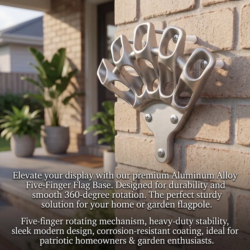 For Front Yard Display Hand Crank Flagpole Base Weather Resistant Flag Base Garden 150*120mm Anti-tipping Structure