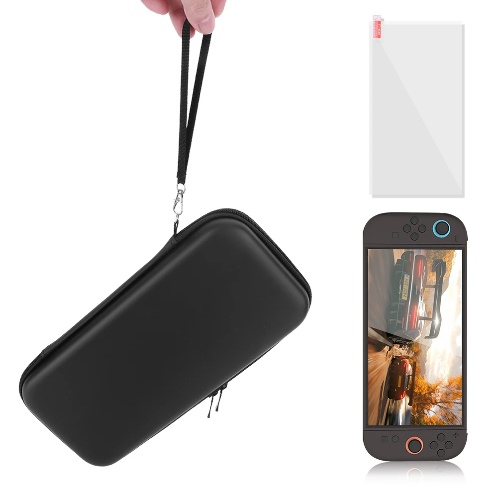 

Новейшая жесткая защитная сумка из полиуретана + защитная пленка из закаленного стекла для Switch 2 с держателем на 10 игровых карт и сумкой на молнии для Nintendo Switch 2