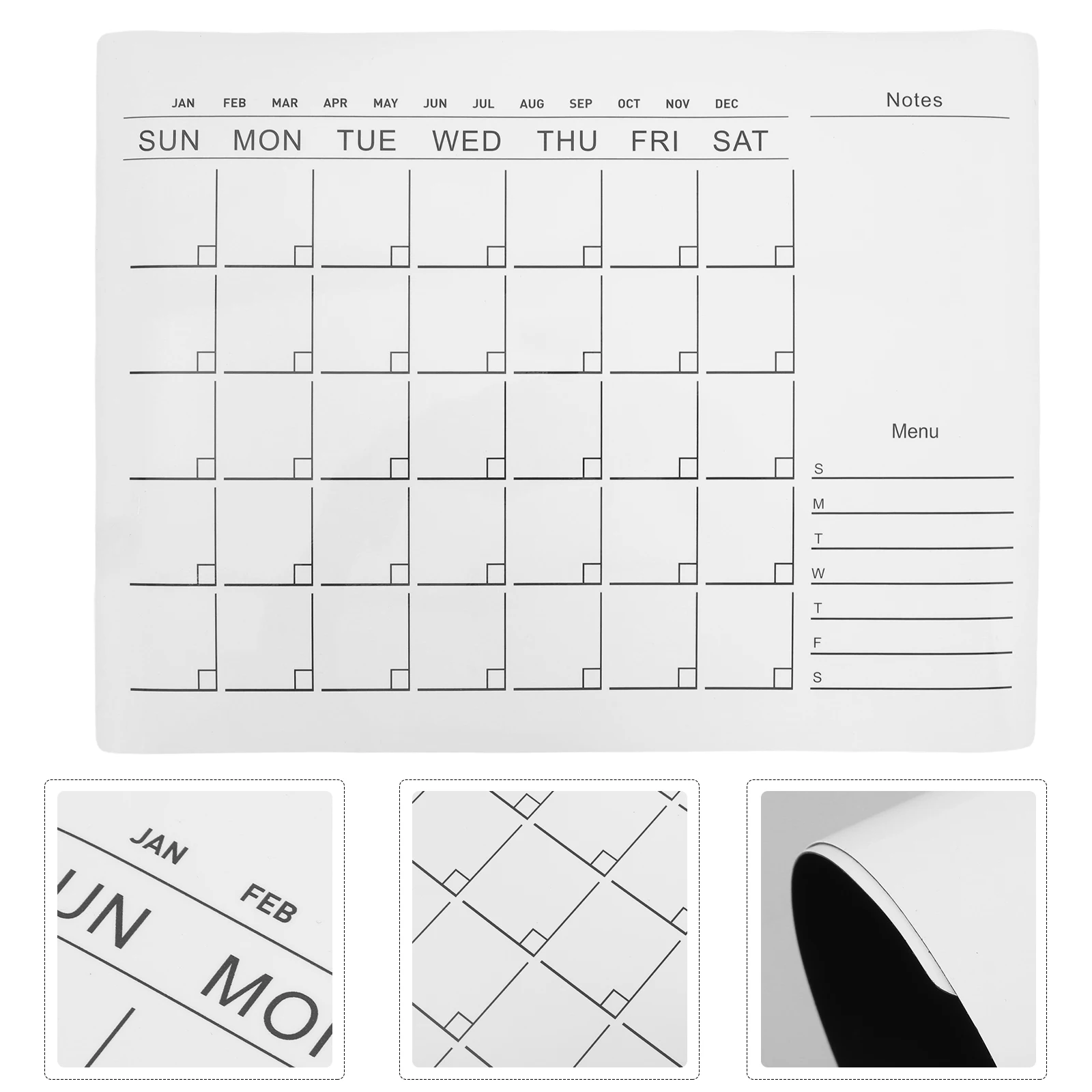 Image 5: 1 feuille d'autocollants tableau blanc effaçable à sec, tableau de calendrier 30x40cm, réutilisable, auto-adhésif, planificateur mensuel, tableau de planification mural en PVC