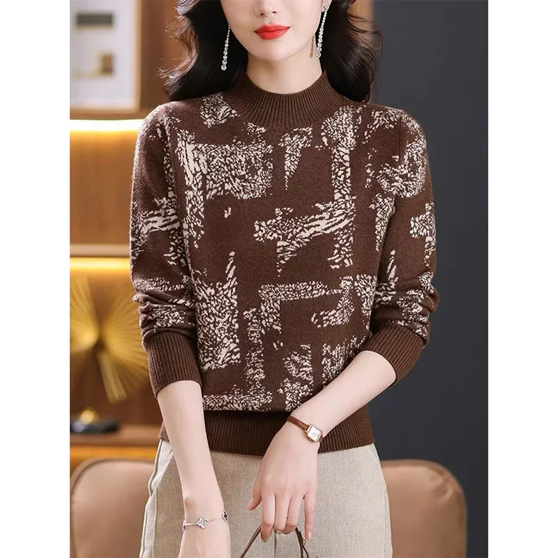 

Women Clothing Knitted Fashion Loose Sweaters Female Top Spring Autumn Simple Casual Thick Pullover Knitwear