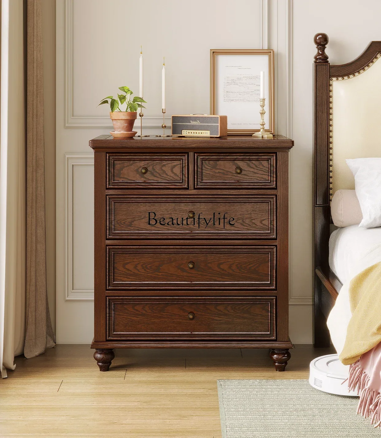 

FG11American solid wood chest retro wall storage cabinet