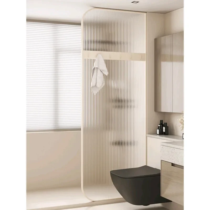 Changhong Glass Half Wall Shower Screen Stainless Steel Frame Extremely Narrow Bathroom Partition Wet and Dry Separation
