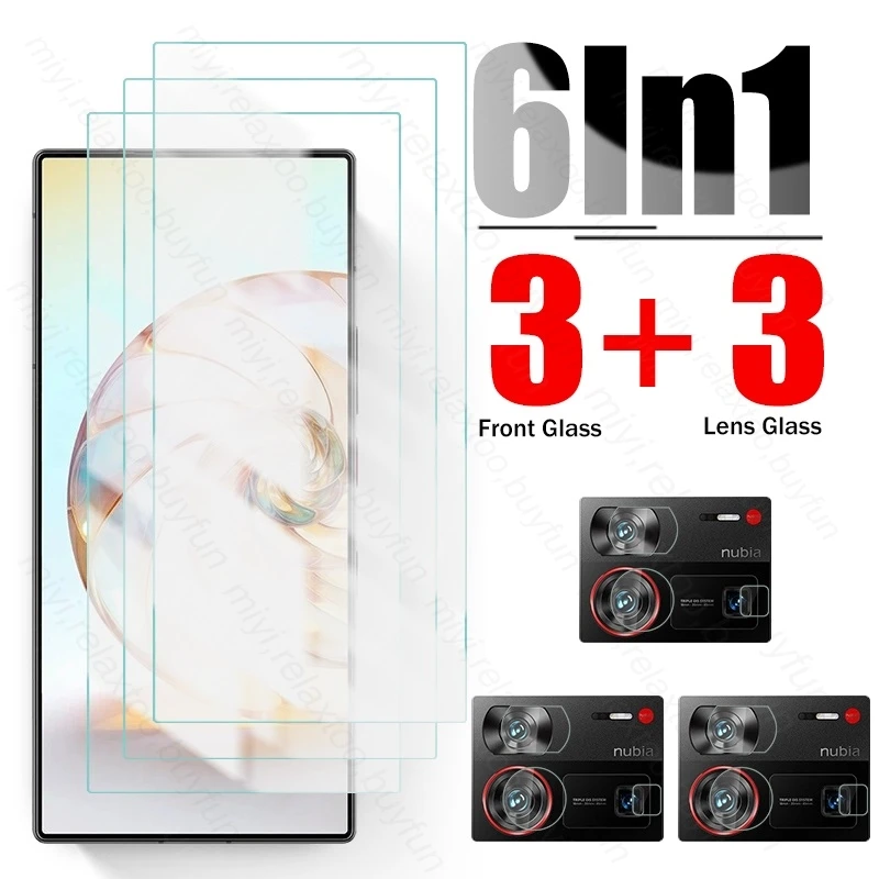 6To1 HD Tempered Glass Screen Protector For ZTE nubia Z60 Ultra 5G Camera Protective Glass On ZTEnubia Z60Ultra Z 60 Ultra 2023