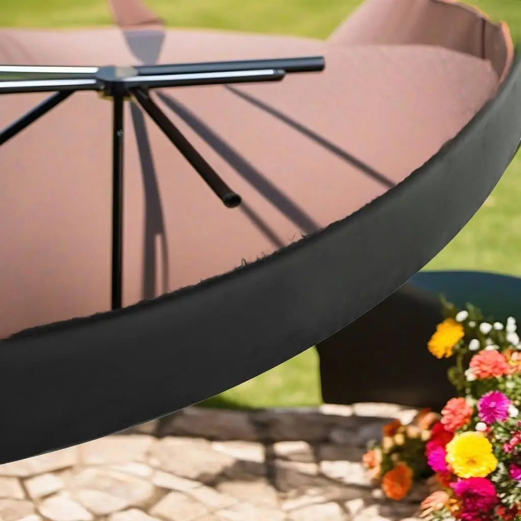 

Heavy-Duty Black Half Round Parasol Base - 33.1 lbs Polyresin Umbrella Stand