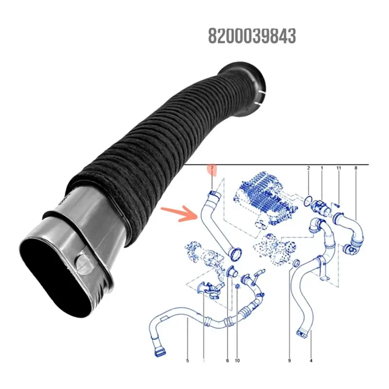 AS57-Engine Air Filter Intake Pipe Hose Replacement Part For Renault Kangoo 1 Clio 2 Symbol Thalia 1.5 Dci 8200039843