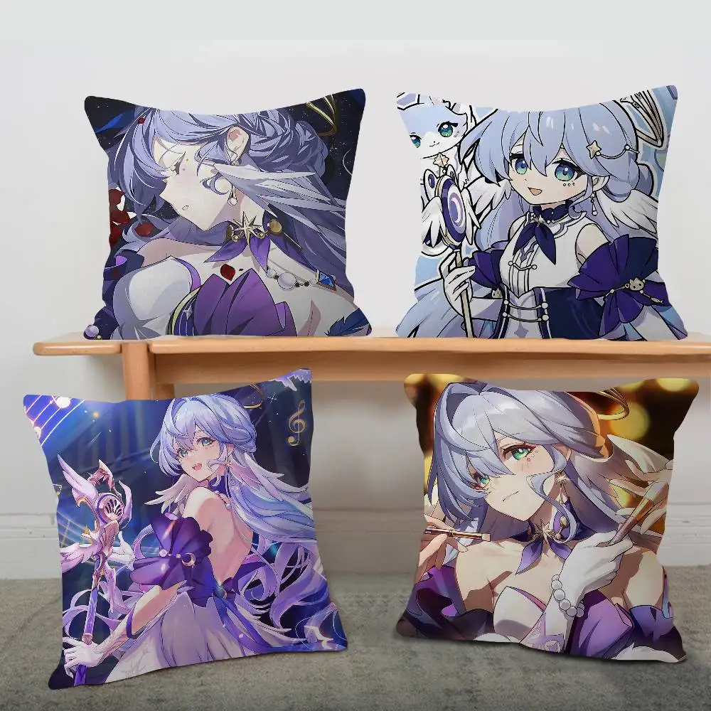 Game Honkai Star Rail ROBIN Maple Design Cushion Cover Happy Autumn Harvest decor Holiday Decorati Pillow Cover