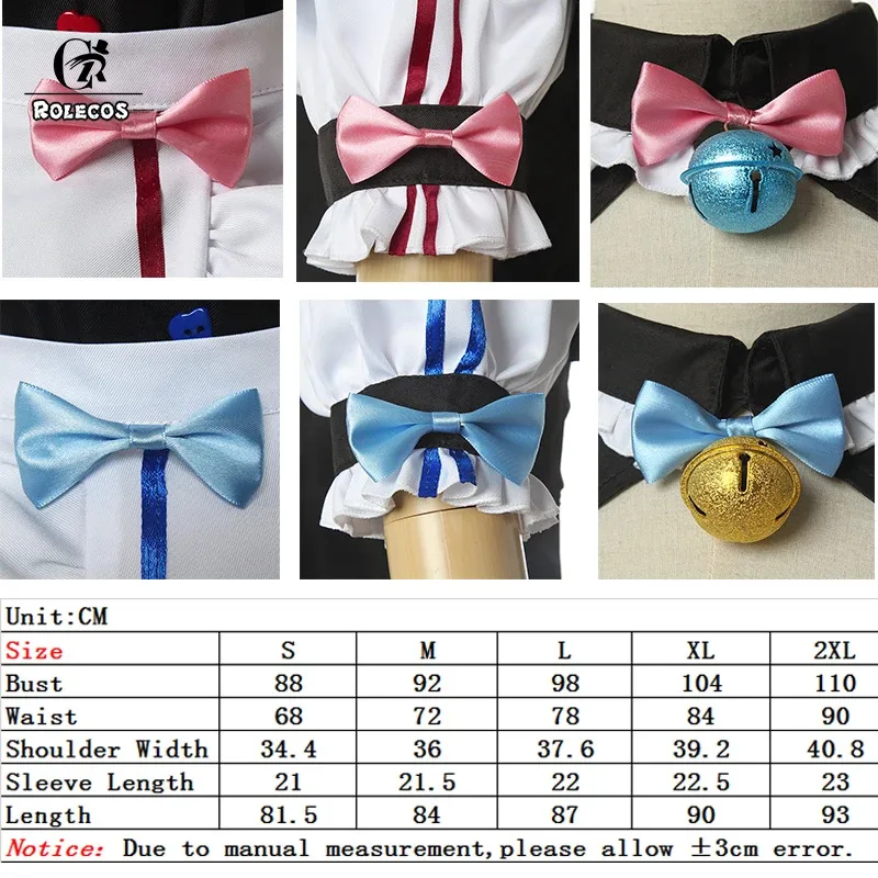 ROLECOS Game Chocola Vanilla Maid Dress Costume Cosplay Women Cat Neko Girl NEKOPARAv;2,r'6;t. view 6