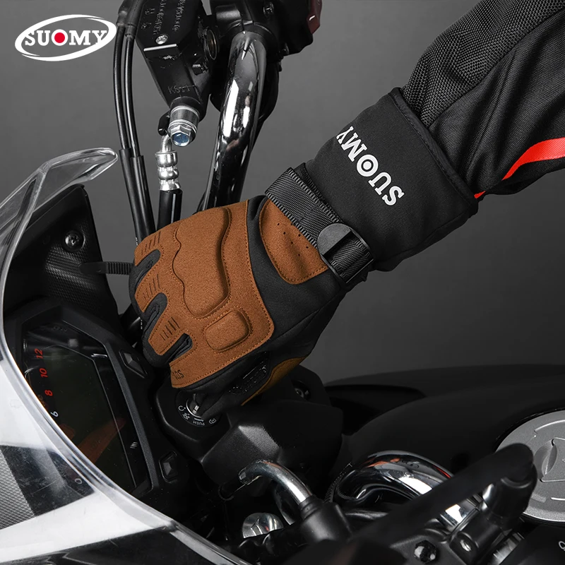 Autumn Winter Motorcycle Riding Gloves Waterproof and Cold Comfortable Splice Color Gloves Guantes de motocicleta impermeables