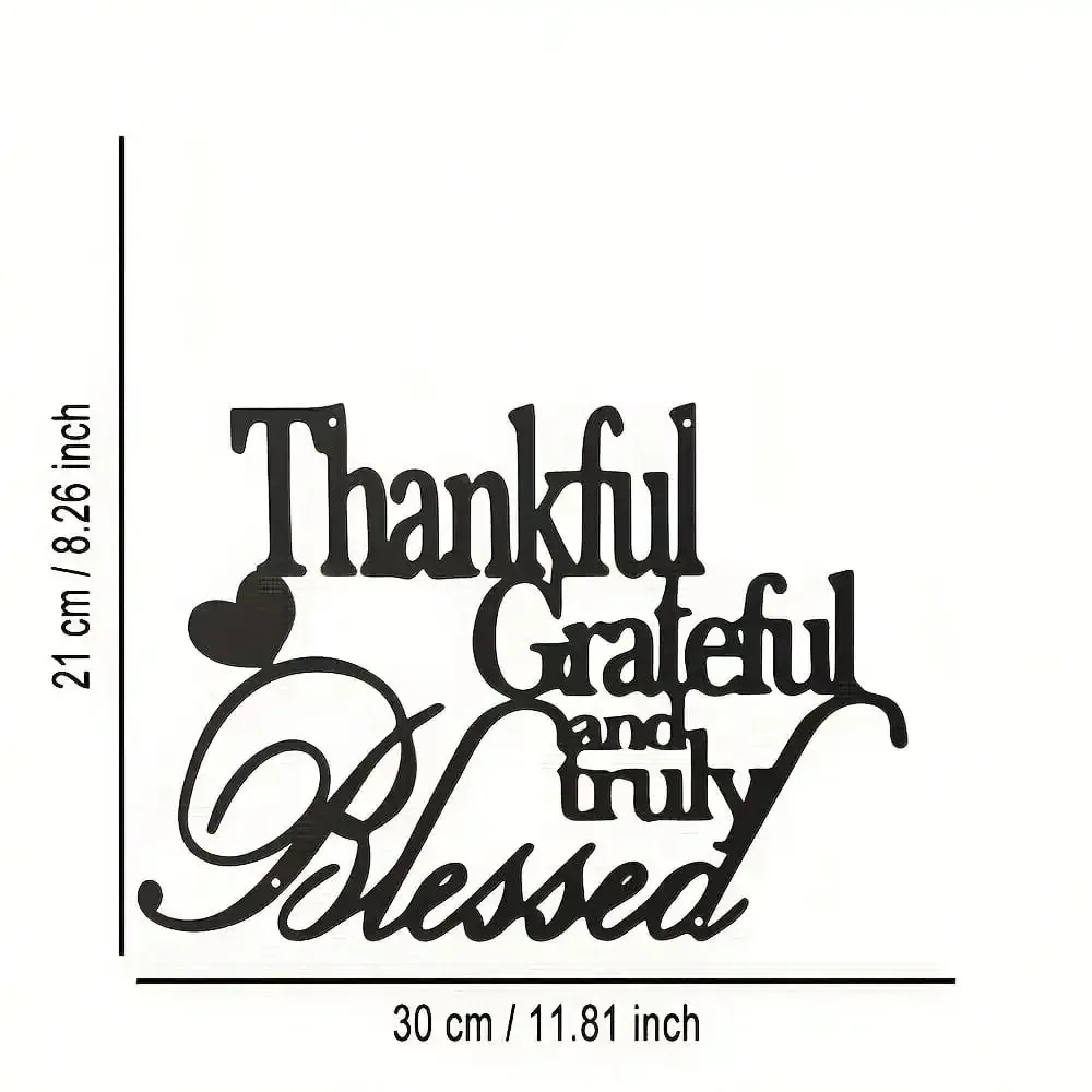 CIFBUY Metal Wall Art Grateful Heart Rustic Farmhouse Decor for Home Office Cafe Gift Indoor