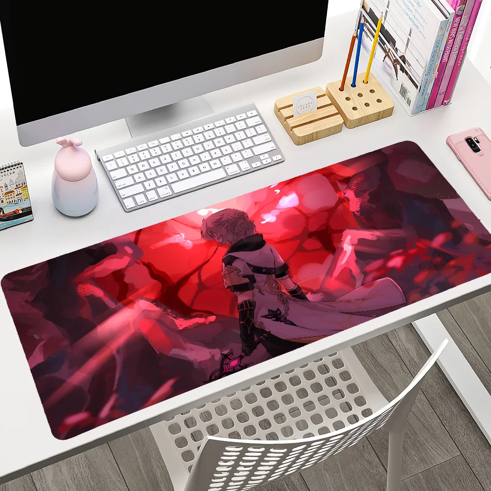 G-genshin Mousepad besar, alas Mouse Gaming dengan kunci tebal Keyboard komputer
