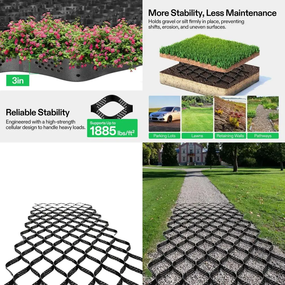 

Складной геоэмент HDPE для садов, подъездных дорог и наклон: 6,5x17 футов, грузоподъемность 1885 фунтов/кв. футов, простая установка