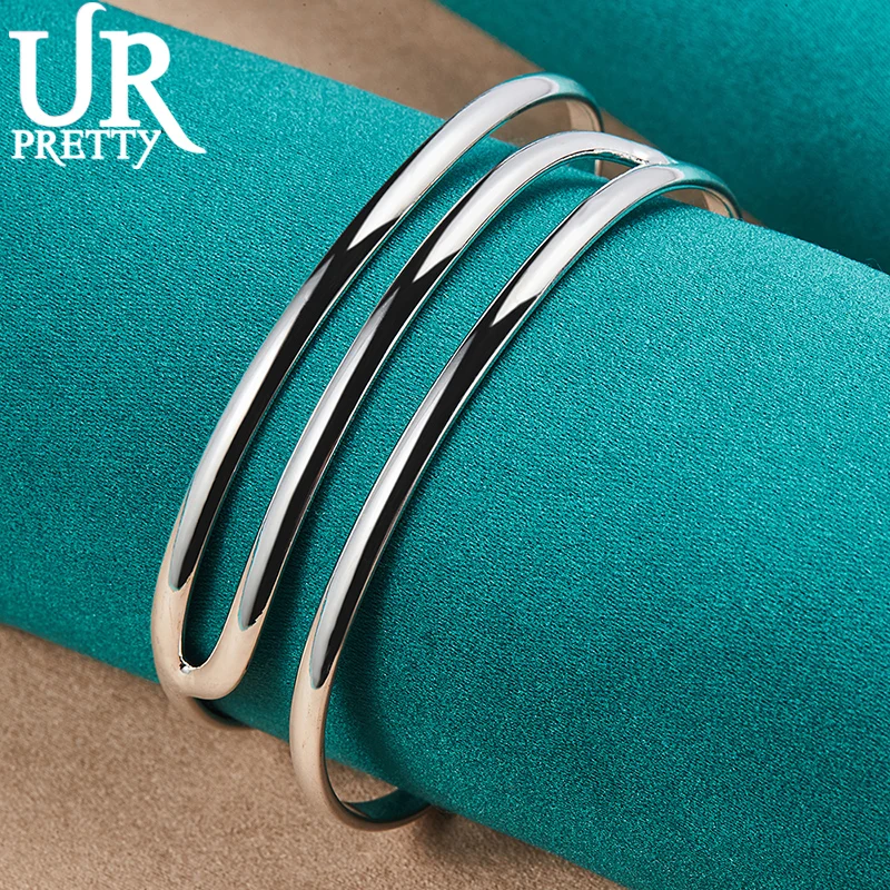 925 Sterling Silver Adjustable Opening Brief Bangle Bracelet For Women Party Gift Engagement Wedding Fashion Jewelry image 6