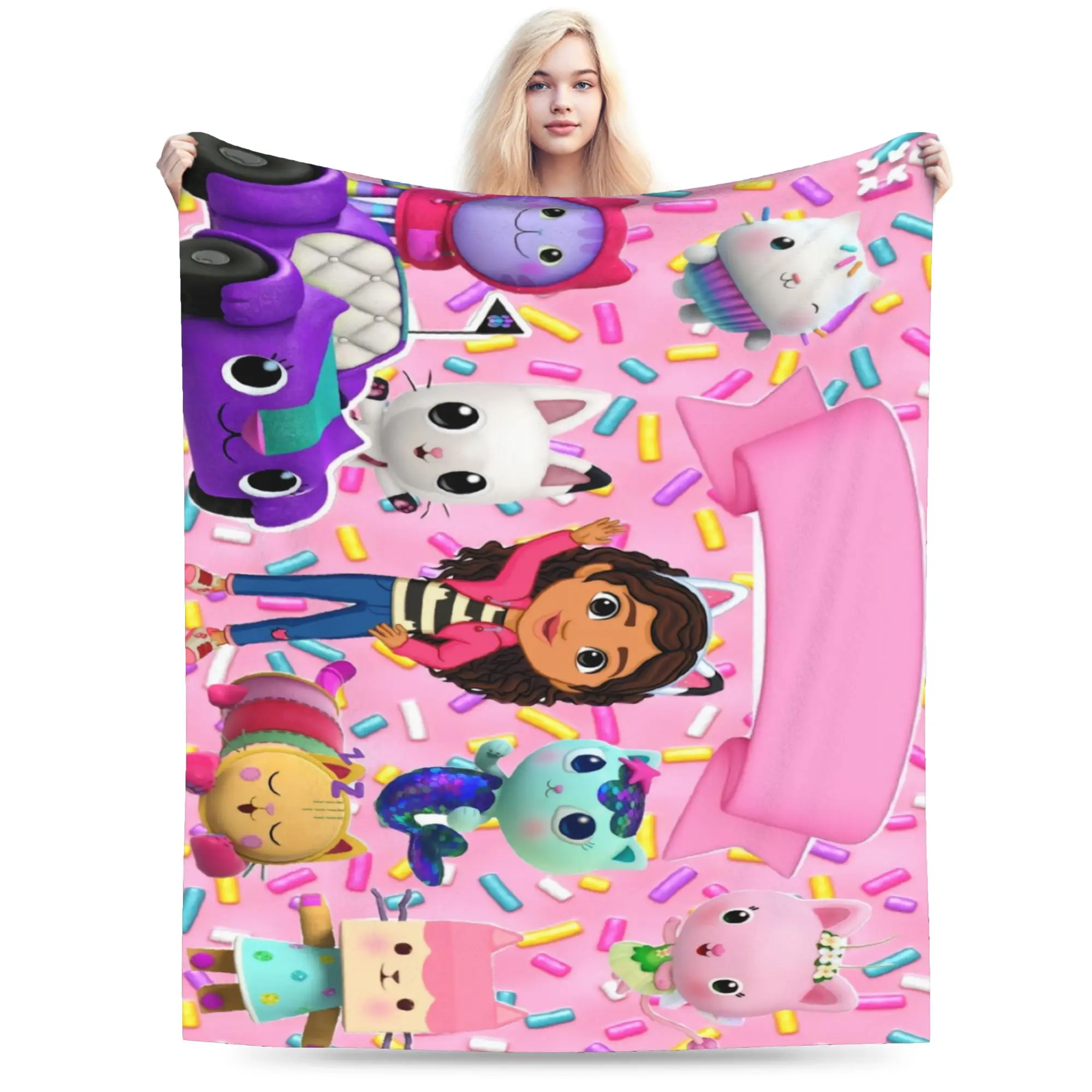 Gabbysed dollhouses Blankets Quality Warm  Throw Blanket Spring Child Couch Chair Sofa Bed Aesthetic Bedspread